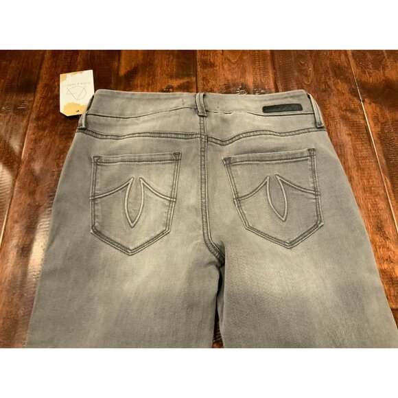 Level 99 Gray Skinny Jeans W/ Black Side Stripe and Zipper Detail, Size 24 - Picture 7 of 8